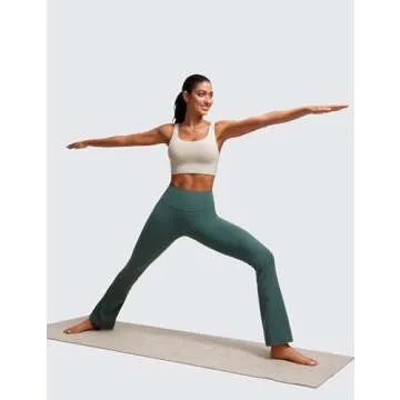 CRZ YOGA Butterluxe Womens U Back Sports Bra - Scoop Neck Padded Low Impact Yoga Clothes Workout Crop Top with Built in Pads Mojave Tan Small