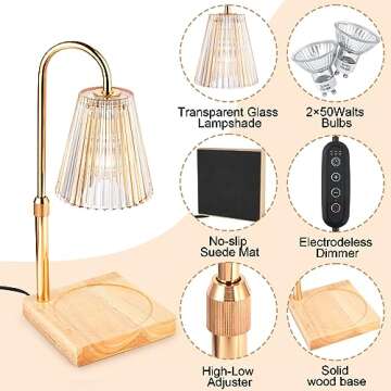 WDQQ Adjustable Candle Warmer Lamp with Timer & Brightness for All Candles, Perfect Gift!