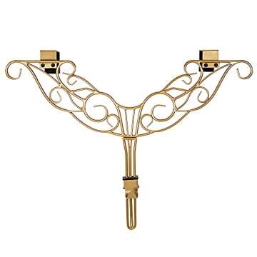 [Front Door WREATH HANGER] - Antler Design | ADJUSTABLE Hook Length for Tall and Small Doors | PADDING to Prevent Damage like Scratch and Dents | Heavy Duty Cast Iron Metal Hangar (Gold)