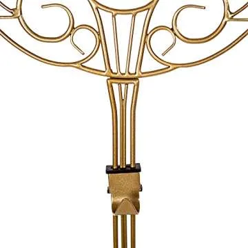 [Front Door WREATH HANGER] - Antler Design | ADJUSTABLE Hook Length for Tall and Small Doors | PADDING to Prevent Damage like Scratch and Dents | Heavy Duty Cast Iron Metal Hangar (Gold)