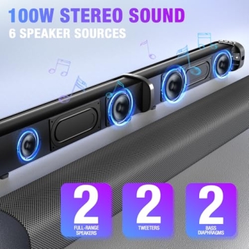 Goputa Sound Bar, Sound Bar for Smart TV, 5.3 Bluetooth Sound Bar 2 in 1 Detachable Surround Sound System for TV Home Audio Soundbar Speaker, Sound Bar with 3D Surround Bass Effect