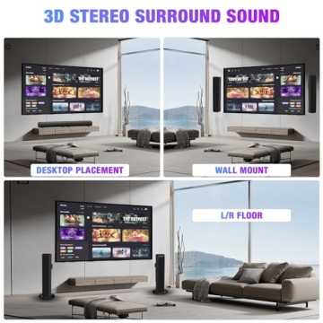 Goputa Sound Bar, Sound Bar for Smart TV, 5.3 Bluetooth Sound Bar 2 in 1 Detachable Surround Sound System for TV Home Audio Soundbar Speaker, Sound Bar with 3D Surround Bass Effect