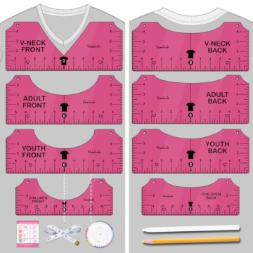 Tshirt Ruler Guide for Vinyl Alignment: T Shirt Rulers to Center Designs, Tee Shirt Alignment Tools ...