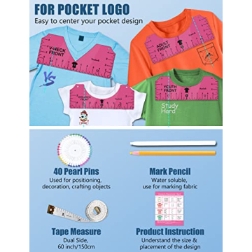 Vowlove Perfect T-Shirt Ruler Set for Precise Design Alignment