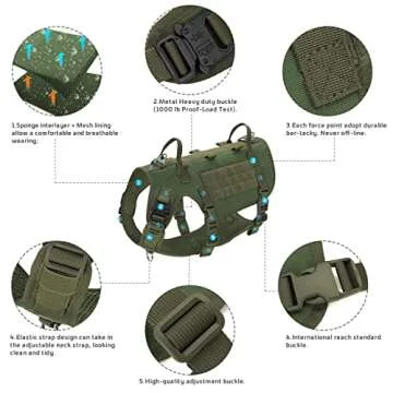 Forestpaw Tactical Dog Harness Set: Durable & Comfortable Gear for Large Dogs