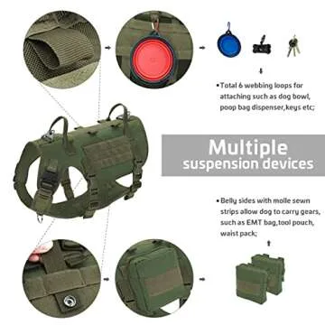 Forestpaw Tactical Dog Harness Set: Durable & Comfortable Gear for Large Dogs