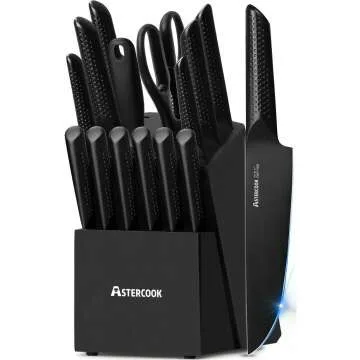 15-Piece Chef Knife Set - German Steel & Black Block