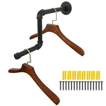 AddGrace Pipe Garment Rack 2Pack 18Inch Detachable DIY Wall Mounted Industrial Pipe Hanging Rack for...