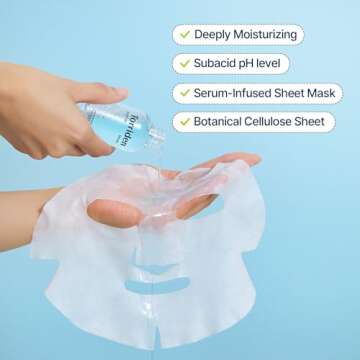 Torriden DIVE IN Hyaluronic Acid Facial Mask (10 sheets) | Extra Moisturizing Care | Hyaluronic Acid, Panthenol, Allantoin | Korean Face Mask