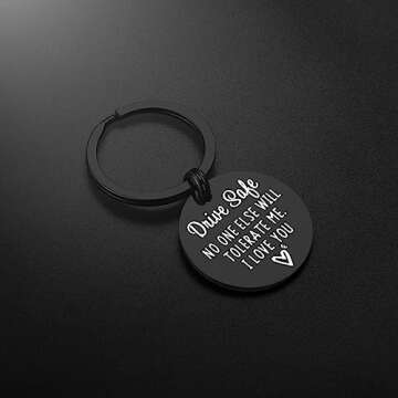 iJuqi Drive Safe Keychain Boyfriend Gifts - Valentine's Day Gifts for Him Men Funny New Driver Keyring Cute Boyfriend Husband Gifts from Girlfriend Wife