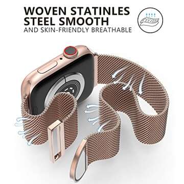 OULUOQI Compatible with Apple Watch Band 38mm 40mm 41mm 42mm 44mm 45mm 49mm Women and Men, Stainless...