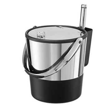Oggi Insulated Ice Bucket: 4 Quart, Stainless Steel, Black