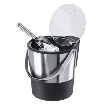 Oggi Insulated Ice Bucket: 4 Quart, Stainless Steel, Black
