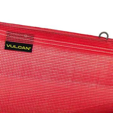 VULCAN Safety Flag with Wire Loop - Bright Red - Vinyl Coated Polyester Construction - 18 Inch x 18 Inch - 4 Pack