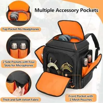 CURMIO Travel Carrying Case Backpack Compatible with Bose S1 Pro/ S1 Pro+ Portable Bluetooth Speaker, Bluetooth Speaker Bag with Shoulder Straps and Accessory Pockets for Microphone, Charger, Cable