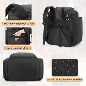 CURMIO Travel Carrying Case Backpack Compatible with Bose S1 Pro/ S1 Pro+ Portable Bluetooth Speaker, Bluetooth Speaker Bag with Shoulder Straps and Accessory Pockets for Microphone, Charger, Cable