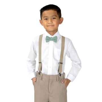 Spring Notion Boys' Linen Bow Tie Sage Adjustable Stylish