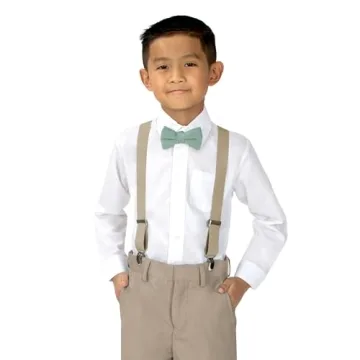 Spring Notion Boys' Linen Bow Tie Sage Adjustable Stylish