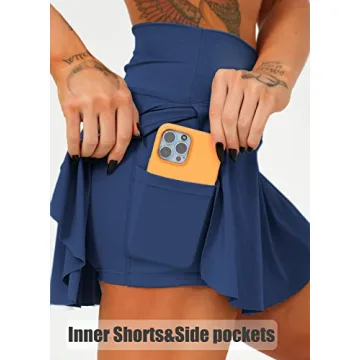 Navneet Women's Biker Skirt with Pockets & Flare