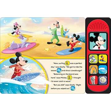 Disney Mickey & Friends – The Perfect Day 7-Button Interactive Sound Book – Mickey Mouse, Minnie Mouse, and More! - PI Kids