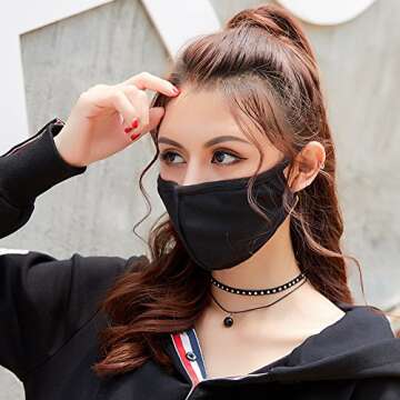 Fashion dust Face Protection, Anti-dust Protection Best Warm Windproof Air filtration - 100% Cotton Face Protections Comfy - Mouth Face Protections Anti Pollution Washable Reusable Pollen - Men Women