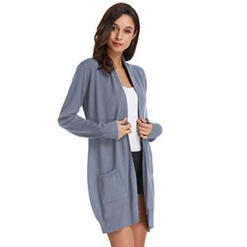 GRACE KARIN Open Front Cardigan Sweater for Women Long Sleeve Open Front Lightweight Soft Plus Size ...
