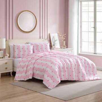 Betsey Johnson - Comforter Set, Super Soft Bedding with Matching Sham & Sheets, Includes Bonus Pillo...