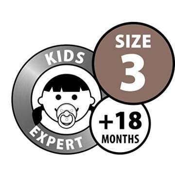 BIBS BPA-Free Natural Rubber Baby Pacifier | Made in Denmark (Vanilla Night, 18-36 Months) 2-Pack