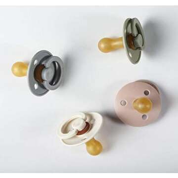 BIBS BPA-Free Natural Rubber Baby Pacifier | Made in Denmark (Vanilla Night, 18-36 Months) 2-Pack