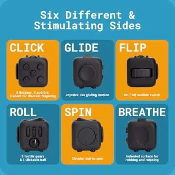 Antsy Labs The Original Fidget Cube, Stress Relief Desk Toy with 6 Sides, Gadget for Focus, Anxiety Relief, Sensory Processing Challenges, Fun Gift for Kids, Teens, and Adults, Pocket-Sized, Midnight