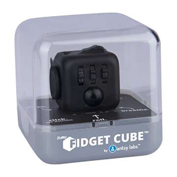 Antsy Labs The Original Fidget Cube, Stress Relief Desk Toy with 6 Sides, Gadget for Focus, Anxiety Relief, Sensory Processing Challenges, Fun Gift for Kids, Teens, and Adults, Pocket-Sized, Midnight