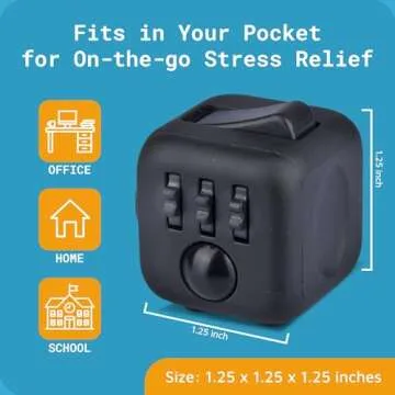 Antsy Labs The Original Fidget Cube, Stress Relief Desk Toy with 6 Sides, Gadget for Focus, Anxiety Relief, Sensory Processing Challenges, Fun Gift for Kids, Teens, and Adults, Pocket-Sized, Midnight