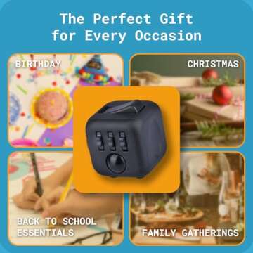 Antsy Labs The Original Fidget Cube, Stress Relief Desk Toy with 6 Sides, Gadget for Focus, Anxiety Relief, Sensory Processing Challenges, Fun Gift for Kids, Teens, and Adults, Pocket-Sized, Midnight