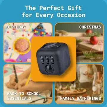 Antsy Labs The Original Fidget Cube, Stress Relief Desk Toy with 6 Sides, Gadget for Focus, Anxiety Relief, Sensory Processing Challenges, Fun Gift for Kids, Teens, and Adults, Pocket-Sized, Midnight