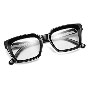 FEISEDY Glasses Frame Womens, Square Thick Eyeglasses Frame, Classic Eyewear for Men B2461