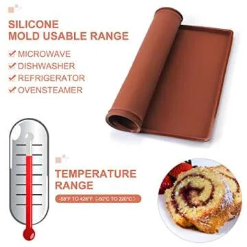 RESOME Swiss Roll Cake Mat - Flexible Silicone Baking Tray