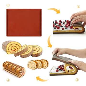 RESOME Swiss Roll Cake Mat - Flexible Silicone Baking Tray