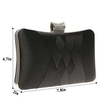 DA BODAN Elegant Satin Rhinestone Evening Clutch - Versatile & Stylish Handbag