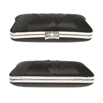 DA BODAN Elegant Satin Rhinestone Clutch for Weddings