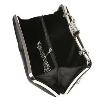 DA BODAN Elegant Satin Rhinestone Clutch for Weddings