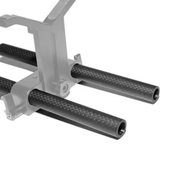 NICEYRIG Carbon Fiber 15mm Rod 12 Inch for Rod Rail Support System, DSLR Shoulder Rig, Pack of 2-011