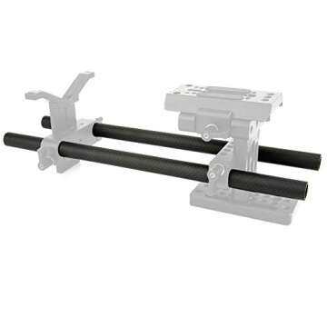 NICEYRIG Carbon Fiber 15mm Rod 12 Inch for Rod Rail Support System, DSLR Shoulder Rig, Pack of 2-011