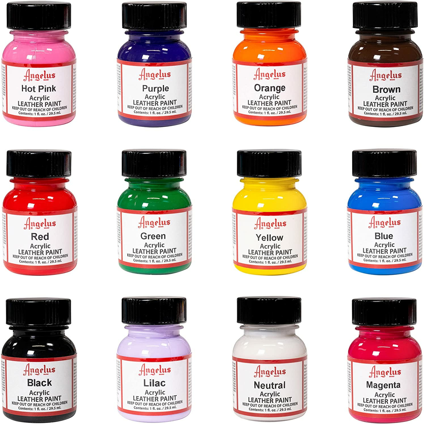 Angelus Acrylic Paint Starter Kit - 12 Colors for Artists