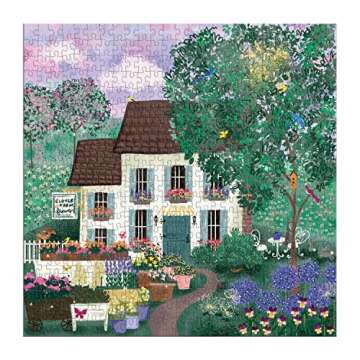 Galison Garden Path – 500 Piece Puzzle Fun and Challenging Activity with Bright and Bold Artwork of Country Cottage and Plant Path for Adults and Families