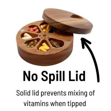 Wood Daily Weekly Medicine Organizer for Stylish Health Management