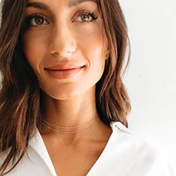 MEVECCO Gold Layered Satellite Chain Choker Necklace