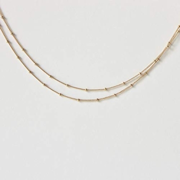 MEVECCO Gold Layered Satellite Chain Choker Necklace