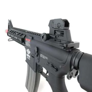 g&g airsoft combat machine m4 raider high-performance full metal gearbox aeg rifle w/ integrated ras and crane stock(Airsoft Gun)