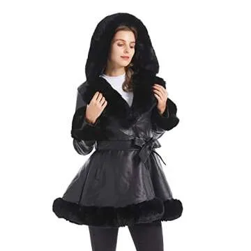 GRAN ORIENTE Faux Leather Jacket with Faux Fur Collar