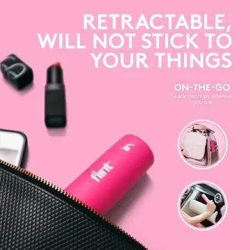 Flint Classic Pink Retractable Mini Lint Roller with 90 Extra Sticky Sheets, Small and Portable Lint Roller, Ideal Pet Hair Remover Lint Roller, Travel Lint Roller, and Lint Roller for Clothes